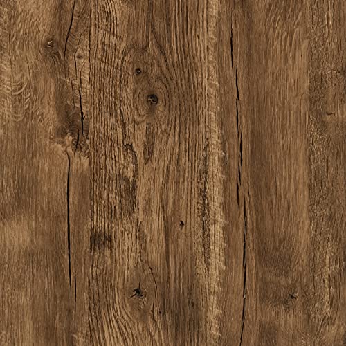 Caltero Wood Contact Paper 15.7’’ x 118’’ Peel and Stick Wood Wallpaper Wood Grain Contact Paper Brown Wood Wallpaper Distressed Wood Wall Paper Vinyl for Kitchen Countertop Cabinet Liner Furniture