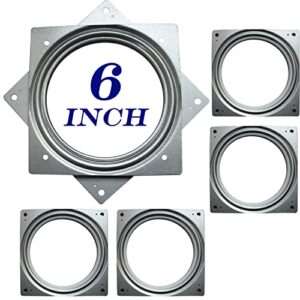 6inch lazy susan hardware, 5pack square rotating bearing plate, 500lbs capacity lazy susan turntable bearing for for serving trays, kitchen storage racks, craft table, zinc plated steel swivel plate