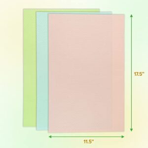 VITCHAL 9 Pcs-17.5''x11.5'' Refrigerator Liners, Drawer Table Mats, Washable Mats Covers Pads, Organization for Top Freezer Glass Shelf Wire Shelving Cupboard Cabinet Drawers [3 Blue+3 Green+3 Pink]