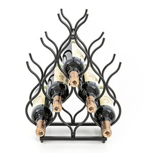 SODUKU Tabletop Wine Rack 11 Wine Bottles Holder Freestanding Countertop Metal Storage Rack for Wine Lovers