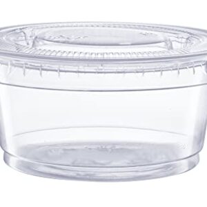 Comfy Package [200 Sets - 2 oz.] Plastic Disposable Portion Cups with Lids, Souffle Cups, Jello Cups