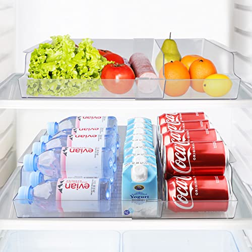 knmkisk Can Drink Holder Storage 1 Pack Wide Foldable Plastic Kitchen Water Bottle Refrigerator Bin，with Lid for Fridge, Pantry, Freezer Holds