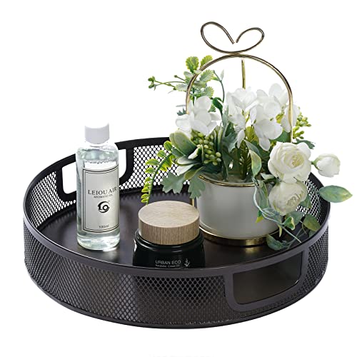 SETTFRFE Lazy Susan Organizer 11 Inches,Metal Mesh Turntable Organizer for Bathroom,Kitchen Countertop,Cabinet,Pantry,Refrigerator, Brown