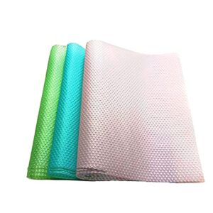 mydio 9 pcs 17.4*11.6in refrigerator mat food-grade eva fridge liners cuttable refrigerator pad for shelves table mats shelf liners, 3 pink/3 green/3 blue (9)