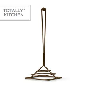 Totally Kitchen Premium Metal Paper Towel Holder | Easy Tear Standing Paper Towel Dispenser | Durable Metal Design | Accommodates All Roll Sizes | Oil Rubbed Bronze