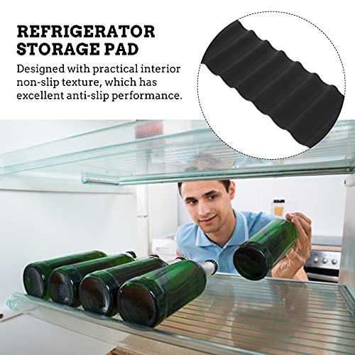 Cabilock Fridge Monkey Mat Refrigerator Organizer Stacks Cans and Bottles for Easy Storage Black