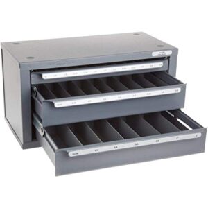 huot 13350 three-drawer end mill dispenser cabinet for fractional sizes 1/8″ to 1″, model:edp13350