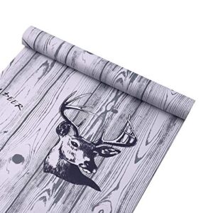 yifasy elk deer shelf liner 17.7×118 inch wood grain loft style bunk bed bookcase headboard lining paper self adhesive christmas decor