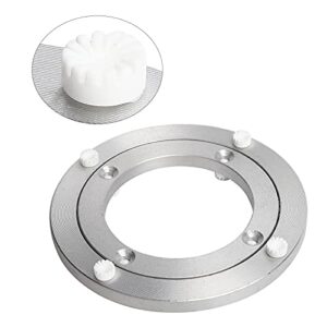 buachois aluminum lazysusan heavy duty metal rotating bearing turntable ring swivelplate hardware for glass top wood top (5.5inch)
