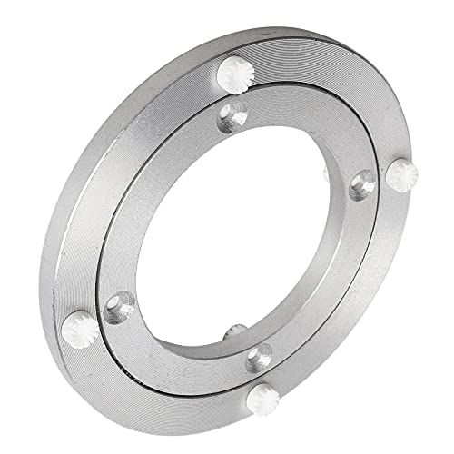 Buachois Aluminum LazySusan Heavy Duty Metal Rotating Bearing Turntable Ring SwivelPlate Hardware for Glass Top Wood Top (5.5inch)