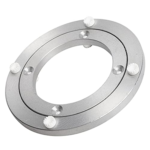 Buachois Aluminum LazySusan Heavy Duty Metal Rotating Bearing Turntable Ring SwivelPlate Hardware for Glass Top Wood Top (5.5inch)