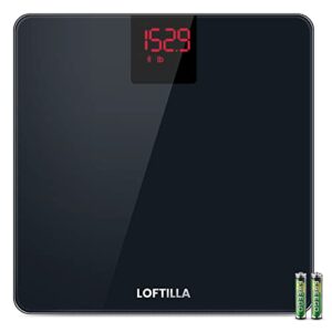 loftilla scale for body weight and bmi, weight scales, digital bathroom scale, smart scale with app via bluetooth, 400 lb capacity weighing scale for people