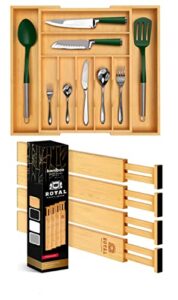 royal craft wood expandable silverware drawer organizer with small drawer dividers
