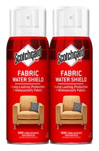 scotchgard fabric water shield, 20 ounces (two, 10 ounce cans), repels water, ideal for couches, pillows, furniture, shoes and more, long lasting protection