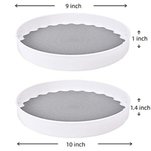 [ 2 Pack ] 10 inch and 9 inch Non-Skid Lazy Susan Organizers Turntable for Cabinet,Pantry Organization and Storage for Kitchen, Pantry, Cabinet, Dining Table, Fridge, Countertop，Vanity