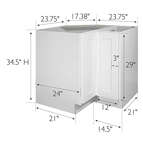 Design House Brookings 36-Inch Lazy Susan Cabinet, White Shaker