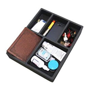 Polar Whale Drawer Organizer Compatible with Ikea Alex Tray Non-Slip Waterproof Insert for Office Home Dorm Garage 11.5 X 14.5 X 2 Inches 5 Compartments Black Deep Pockets