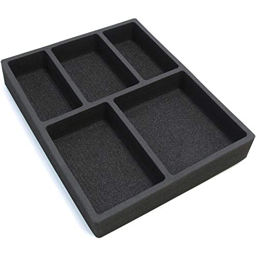 Polar Whale Drawer Organizer Compatible with Ikea Alex Tray Non-Slip Waterproof Insert for Office Home Dorm Garage 11.5 X 14.5 X 2 Inches 5 Compartments Black Deep Pockets