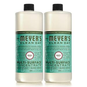 mrs. meyer’s multi-surface cleaner concentrate, use to clean floors, tile, counters, basil, 32 fl. oz – pack of 2