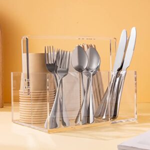 Utensil Holder Silverware Caddy Countertop Cutlery Organizer For Napkins Flatware Spoon Fork Knife For Picnic Party Plastic Acrylic