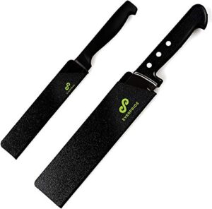 everpride 6 inch & 8 inch chef knife guard set (2-piece set) universal blade edge cover sheaths for chef and kitchen knives – durable, bpa-free, felt lined, sturdy abs plastic – knives not included