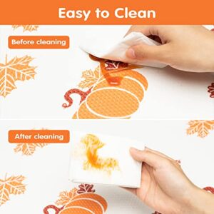 GROBRO7 Pumpkin EVA Refrigerator Liners Non-Slip Maple Leaf Refrigerator Drawer Mats BPA Free Can Be Cut Shelf Liner Waterproof Non-Adhesive Kitchen Cabinet Desks Storage Fridge Mat 17 x 118 in