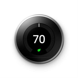 google nest learning thermostat – programmable smart thermostat for home – 3rd generation nest thermostat – works with alexa – stainless steel
