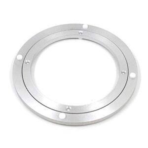 geesatis table turntable accessories 1 pcs metal lazy susan hardware rotating turntable bearing round swivel plate, smooth swivel plate for kitchen base turn dining table, heavy loads, silver, 8 inch