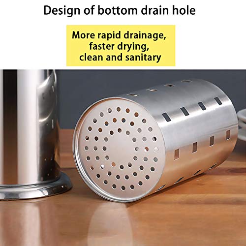 TangFuRen Utensil holder caddy for spoon Knife fork drying storage Cylinder Stainless steel Cutlery holder for kitchen and dining organizer