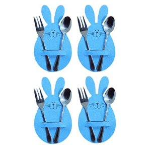 4Pcs Easter Cutlery Bag Set Festive Party Cutlery Decoration Bag Cutlery Decoration LQ6