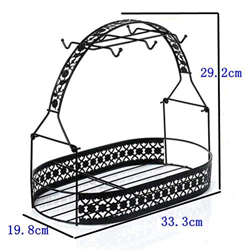 Mug Holder Coffee Mug Rack Coffee Cup Holder Stand Dishes Organizer Wrought Iron Mug Drainer Storage Drying Rack for Counter Cabinet Table Kitchen Restaurant Office (Black B)