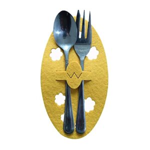 4Pcs Easter Cutlery Bag Set Festive Party Cutlery Decoration Bag Cutlery Decoration QK4