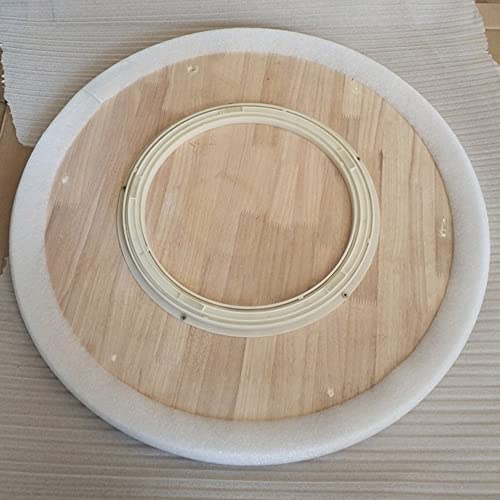 REDEXI Wood 30in Rotating Serving Tray Large Dining Table Turntable Round Rotatable Serving Plate Kitchen Countertop Lazy Susan Heavy Duty Tray, Rustic Style (Size : 80cm/30in)