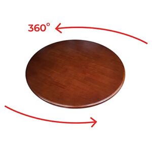 REDEXI Wood 30in Rotating Serving Tray Large Dining Table Turntable Round Rotatable Serving Plate Kitchen Countertop Lazy Susan Heavy Duty Tray, Rustic Style (Size : 80cm/30in)