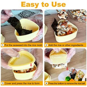 Onigiri Mold, 3 Pack Rice Mold Musubi Maker Kit, Non Stick Spam Musubi Maker Press, Classic Triangle Rice Ball Mold Maker Sushi Mold for Kids Lunch Bento and Home DIY