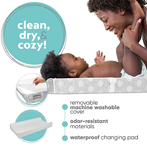 Contoured Changing Pad - Waterproof & Non-Slip, Includes a Cozy, Breathable, & Washable Cover - Jool Baby