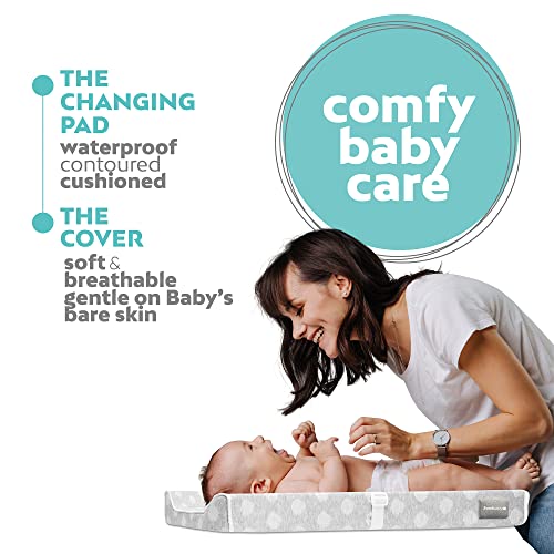 Contoured Changing Pad - Waterproof & Non-Slip, Includes a Cozy, Breathable, & Washable Cover - Jool Baby
