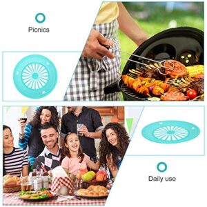 Cabilock 10Pcs Reusable Plastic Paper Plate Holders Round Paper Plate Trays Barbecue Plate Support Dinnerware for Outdoor Picnic Supplies (Mixed Color)