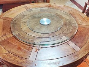 glass turntable lazy susan, 20in/50cm round rotating tray tabletop serving plate for kitchen dining table, 60cm/24in anti-tilt silent swivel tray 8mm thick (size : 60cm/24inch)