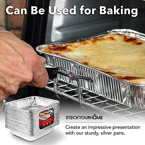 Aluminum Pans 9x13 Disposable Foil Pans (30 Pack) - Half Size Steam Table Deep Pans - Tin Foil Pans Great for Cooking, Heating, Storing, Prepping Food