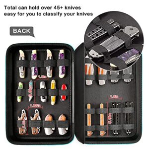 Knife Display Case for 45+ Pocket Knives, for Butterfly Knife Storage Bag, Folding Knives Organizer Holder Box, Knives Collection Protector for Survival, Tactical, Outdoor, Kitchen, EDC Mini Knife