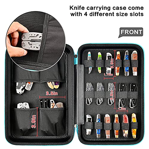 Knife Display Case for 45+ Pocket Knives, for Butterfly Knife Storage Bag, Folding Knives Organizer Holder Box, Knives Collection Protector for Survival, Tactical, Outdoor, Kitchen, EDC Mini Knife