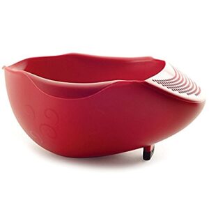 norpro nor-2176 serving bowl with strainer , red