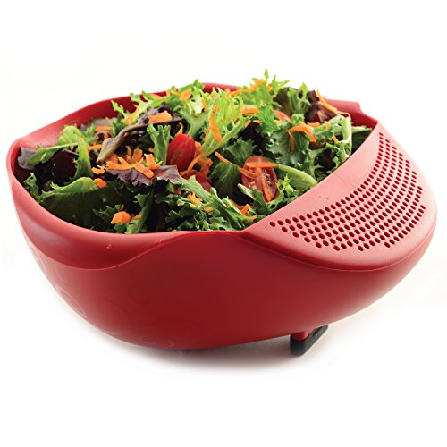 Norpro NOR-2176 Serving Bowl with Strainer , Red