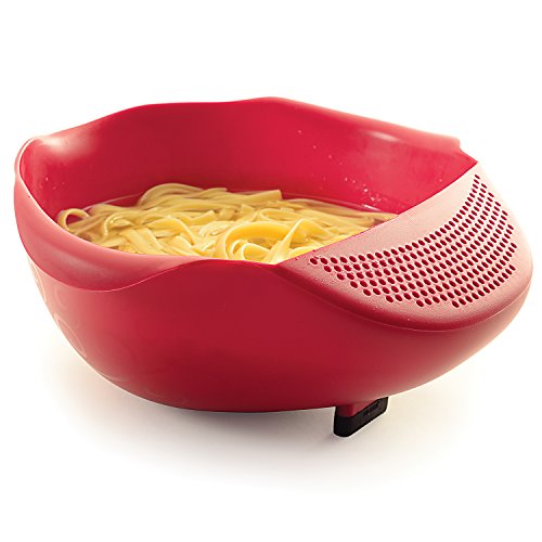 Norpro NOR-2176 Serving Bowl with Strainer , Red