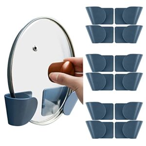 DZHF Pot Lid Organizer, Pot Pan Lid Organizers Holder Inside Cabinet Door, Wall Mount (Set Of 6 Pairs) Blue