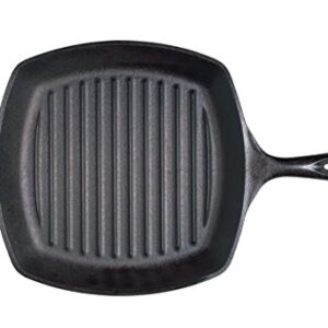 Lodge L8SGP3 Cast Iron Square Grill Pan, Pre-Seasoned, 10.5-inch