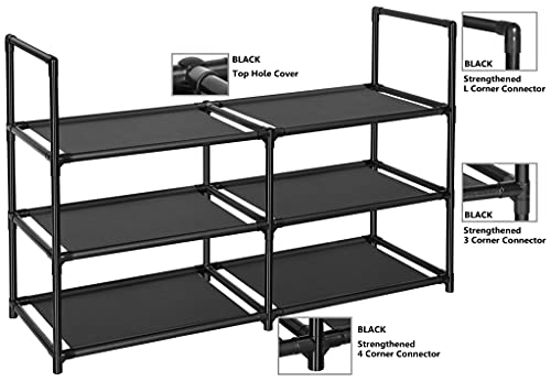 FIDUCIAL HOME 3 Tiers Shoe Rack 12-15 Pairs Sturdy Shoe Shelf