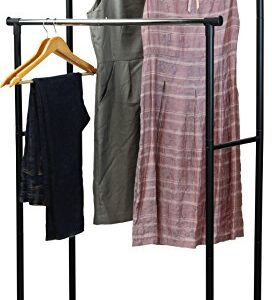 Simple Houseware Double Rod Portable Clothing Hanging Garment Rack