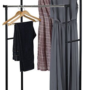 Simple Houseware Double Rod Portable Clothing Hanging Garment Rack